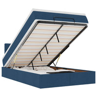 Pouf Letto con Materasso e LED Blu 120x190cm in Tessuto 3312380