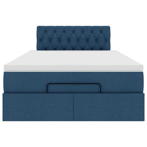 Pouf Letto con Materasso e LED Blu 120x190cm in Tessuto 3312380