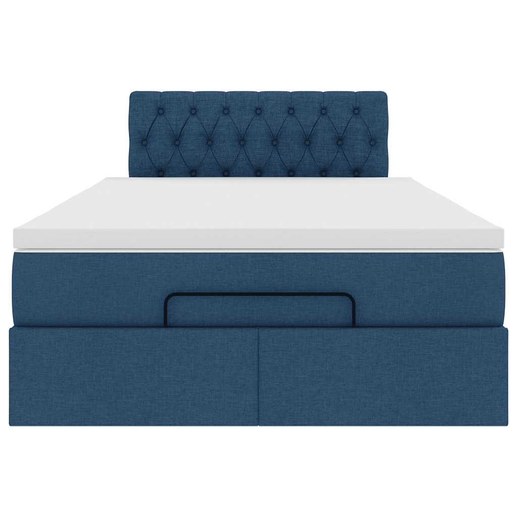 vidaXL Pouf Letto con Materasso e LED Blu 120x190cm in Tessuto