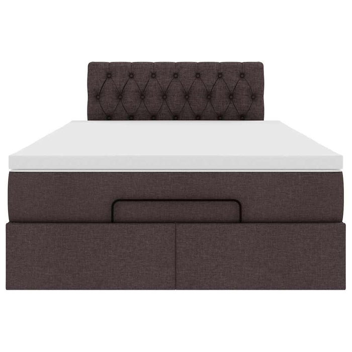 vidaXL Pouf Letto con Materasso Marrone Scuro 120x200 cm in Tessuto
