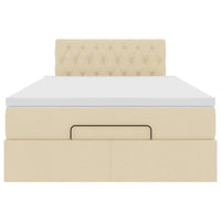 Struttura Letto Pouf con Materasso Crema 120x200 cm in Tessuto 3312386