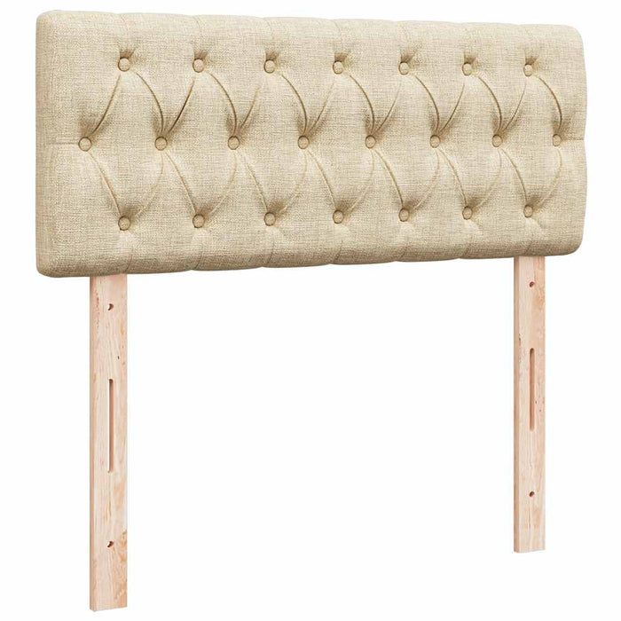 vidaXL Struttura Letto Pouf con Materasso Crema 120x200 cm in Tessuto