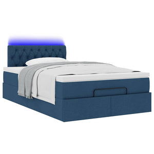 vidaXL Pouf Letto con Materasso e LED Blu 120x200 cm in Tessuto