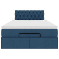 vidaXL Pouf Letto con Materasso e LED Blu 120x200 cm in Tessuto