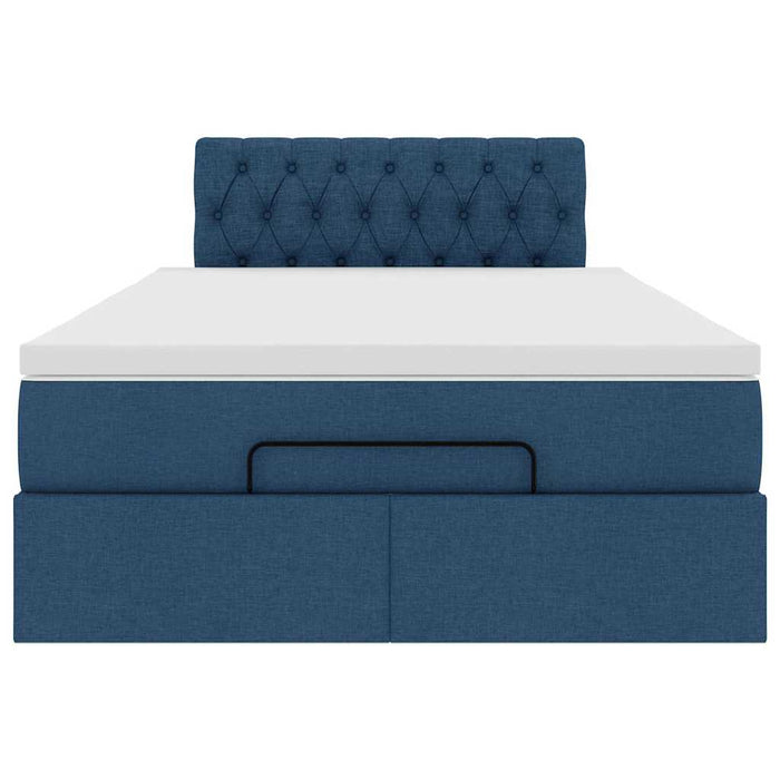 vidaXL Pouf Letto con Materasso e LED Blu 120x200 cm in Tessuto
