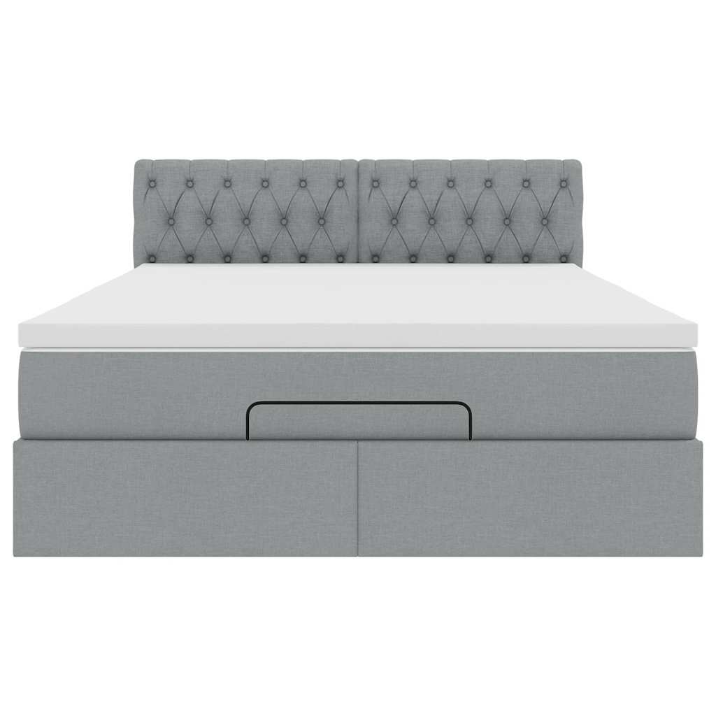 Struttura Letto Pouf con Materasso 140x200 cm in Tessuto