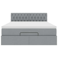 Struttura Letto Pouf con Materasso 140x200 cm in Tessuto