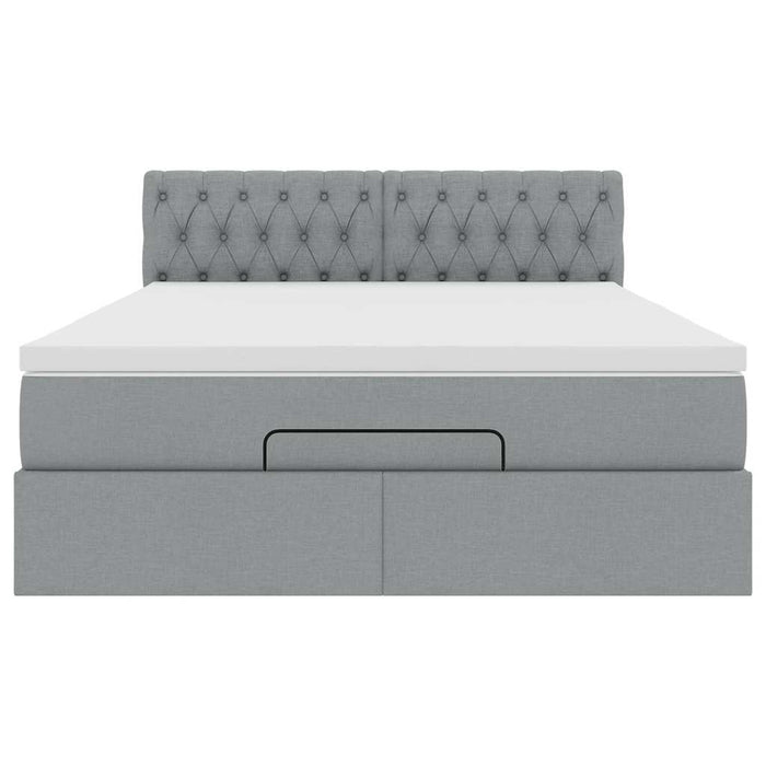 Struttura Letto Pouf con Materasso 140x200 cm in Tessuto