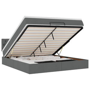 vidaXL Struttura Letto Pouf con Materasso 160x200 cm in Tessuto