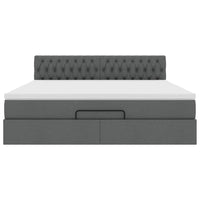 vidaXL Struttura Letto Pouf con Materasso 160x200 cm in Tessuto