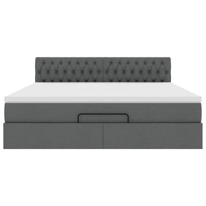 vidaXL Struttura Letto Pouf con Materasso 160x200 cm in Tessuto