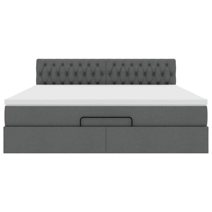 vidaXL Struttura Letto Pouf con Materasso 160x200 cm in Tessuto