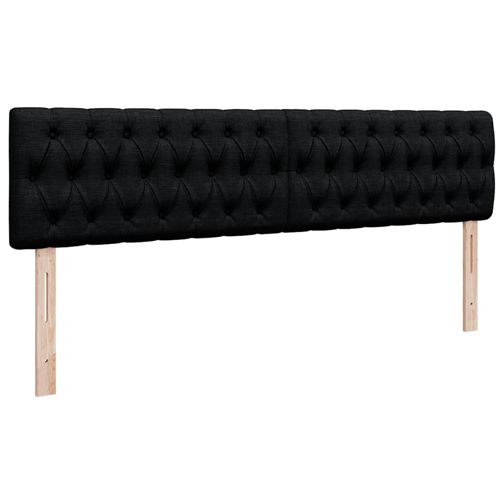 Struttura Letto Pouf con Materasso Nero 160x200 cm in Tessuto