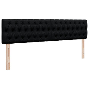 Struttura Letto Pouf con Materasso Nero 160x200 cm in Tessuto