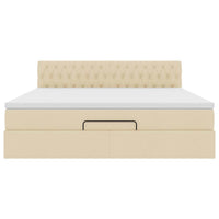 vidaXL Pouf Letto con Materasso e LED Crema 180x200cm in Tessuto
