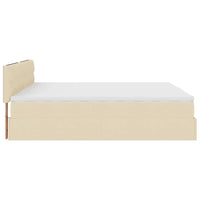Struttura Letto Pouf con Materassi Crema 200x200 cm in Tessuto 3312421