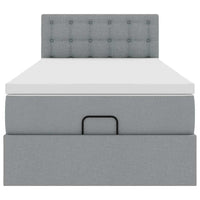 vidaXL Pouf Letto con Materasso e LED Grigio Chiaro 80x200cm Tessuto