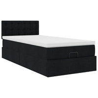 Pouf Letto con Materasso e LED Nero 80x200cm in Tessuto 3312431