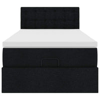 Pouf Letto con Materasso e LED Nero 80x200cm in Tessuto 3312431