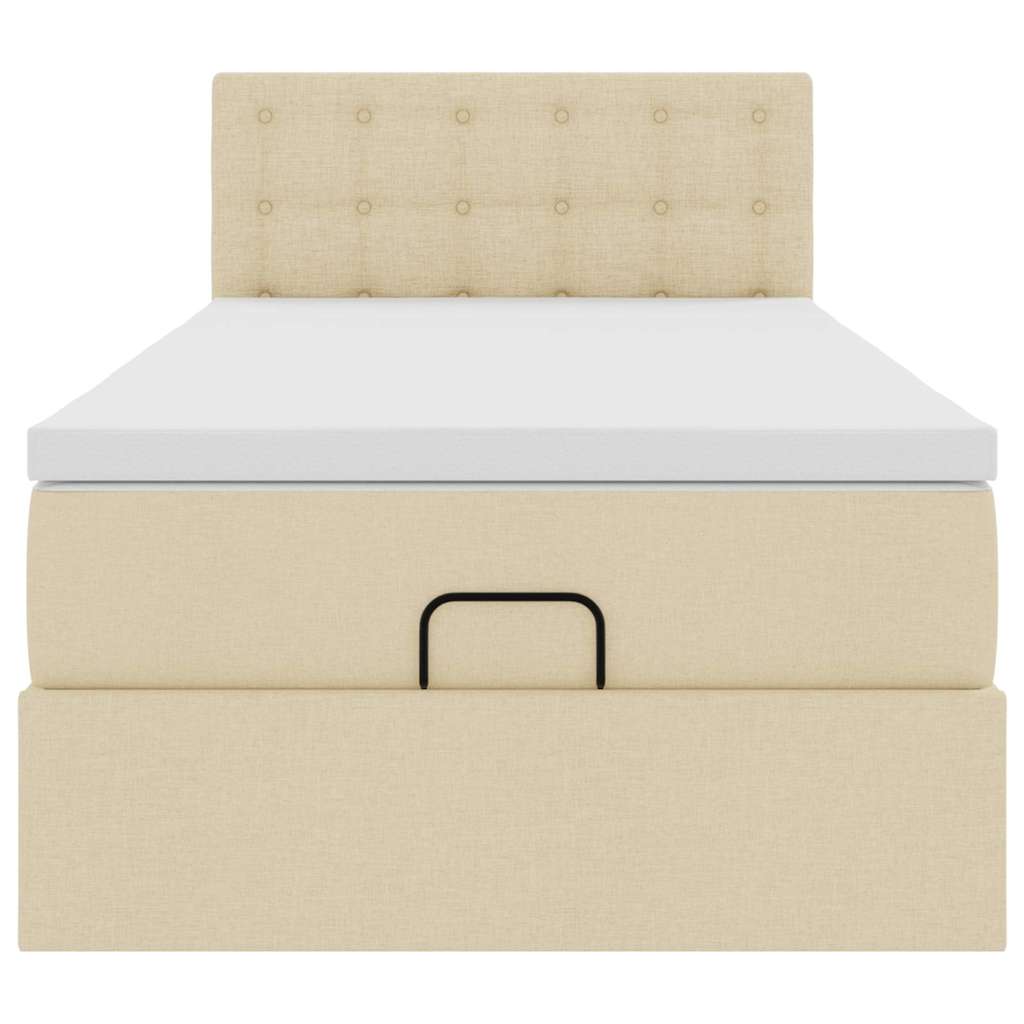 vidaXL Struttura Letto Pouf con Materasso Crema 80x200 cm in Tessuto