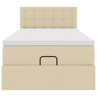 Struttura Letto Pouf con Materasso Crema 90x190 cm in Tessuto 3312441