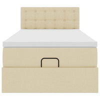 vidaXL Pouf Letto con Materasso Crema 100x200 cm in Tessuto