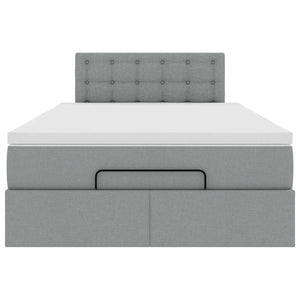 Pouf Letto con Materasso Grigio Chiaro 120x190 cm in Tessuto 3312457