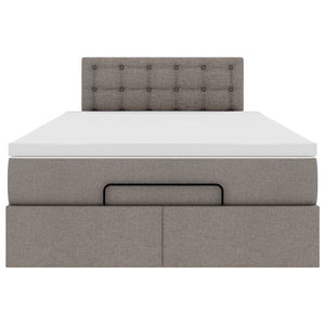 vidaXL Pouf Letto con Materasso e LED Tortora 120x190cm in Tessuto