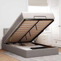 vidaXL Pouf Letto con Materasso e LED Tortora 120x190cm in Tessuto