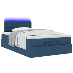 vidaXL Pouf Letto con Materasso e LED Blu 120x190cm in Tessuto