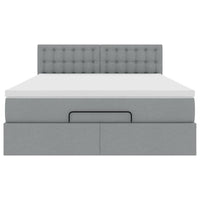 Pouf Letto con Materasso e LED Grigio Chiaro 140x190 cm 3312471