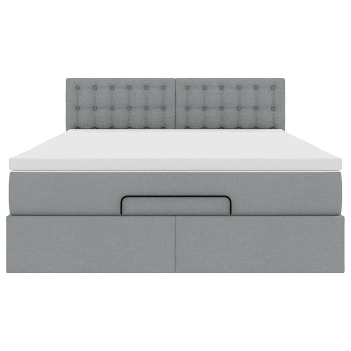 Pouf Letto con Materasso e LED Grigio Chiaro 140x190 cm 3312471
