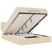 vidaXL Pouf Letto con Materasso e LED Crema 140x190 cm