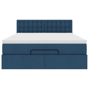 vidaXL Pouf Letto con Materasso e LED Blu 140x190 cm