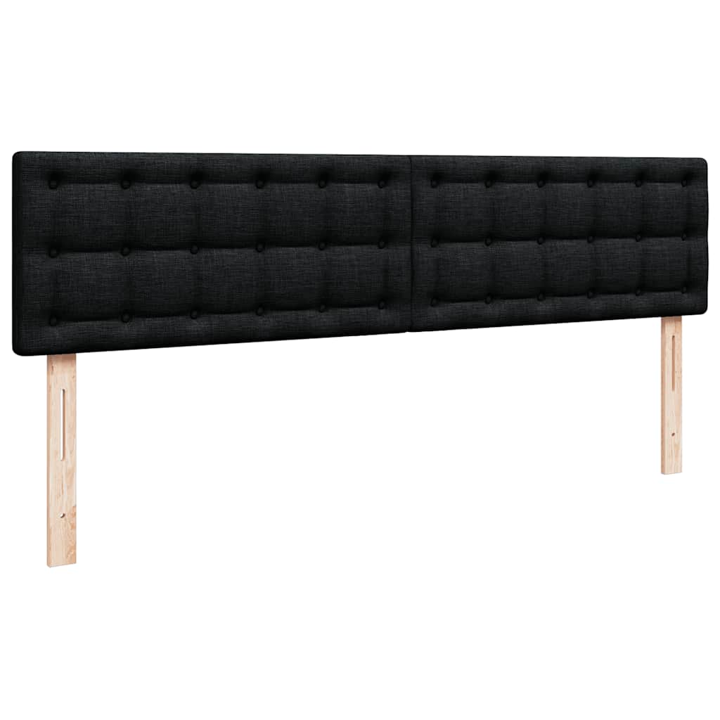 Struttura Letto Pouf con Materasso Nero 160x200 cm in Tessuto