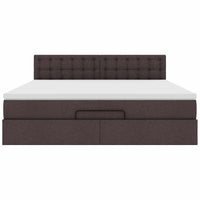 vidaXL Struttura Letto Pouf con Materasso 160x200 cm in Tessuto