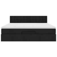vidaXL Pouf Letto con Materasso e LED Nero 180x200cm Tessuto