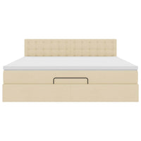 vidaXL Pouf Letto con Materasso e LED Crema 180x200cm in Tessuto
