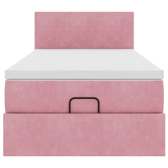 vidaXL Pouf Letto con Materasso e LED Rosa 80x200cm in Velluto