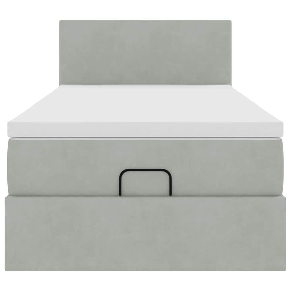 vidaXL Struttura Letto Pouf con Materasso 90x200 cm in Velluto