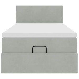 vidaXL Struttura Letto Pouf con Materasso 90x200 cm in Velluto