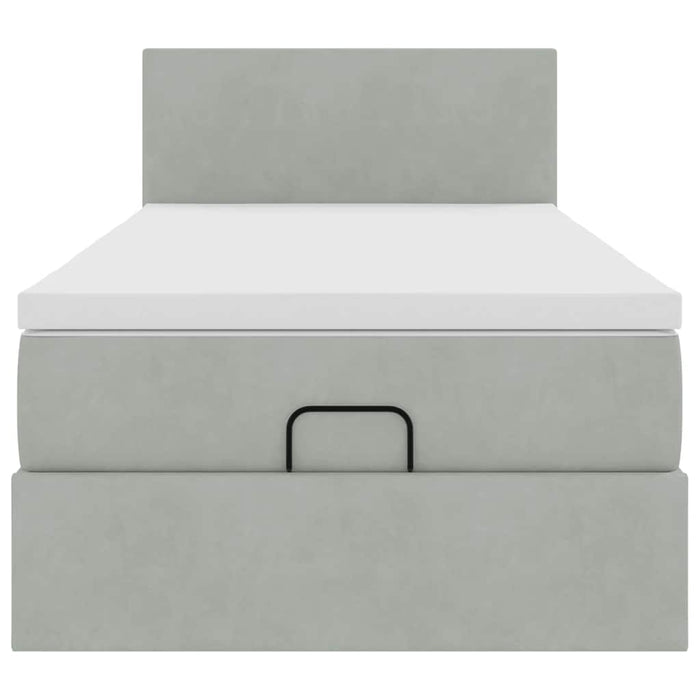 vidaXL Struttura Letto Pouf con Materasso 90x200 cm in Velluto