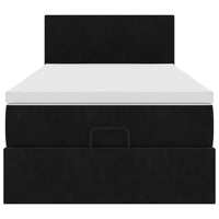 Struttura Letto Pouf con Materasso Nero 100x200 cm Velluto 3312532