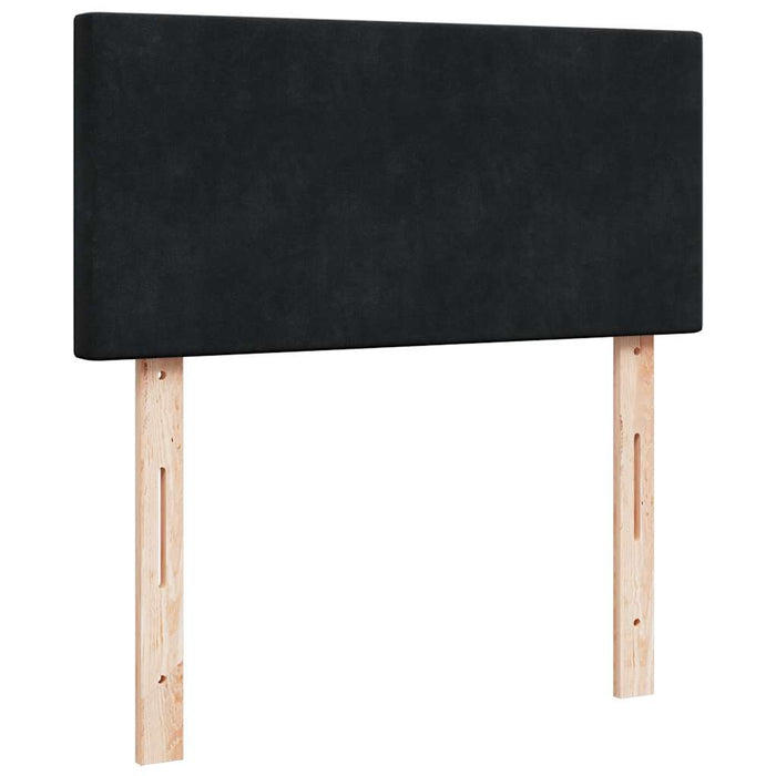 Struttura Letto Pouf con Materasso Nero 100x200 cm Velluto 3312532