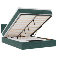 Struttura Letto Pouf con Materasso 140x190 cm in Velluto 3312551