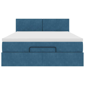 vidaXL Struttura Letto Pouf con Materasso 140x190 cm in Velluto