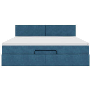 vidaXL Struttura Letto Pouf con Materasso 160x200 cm in Velluto