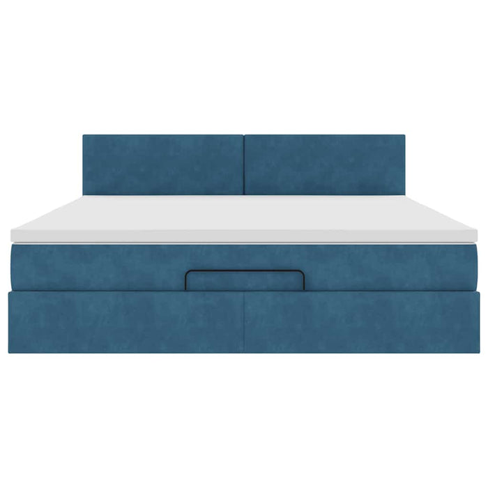 vidaXL Struttura Letto Pouf con Materasso 160x200 cm in Velluto