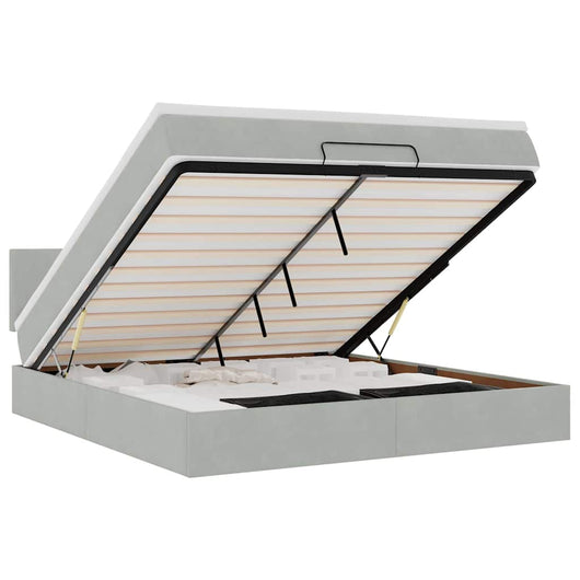 Struttura Letto Pouf con Materasso 180x200 cm in Velluto 3312566