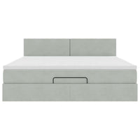 vidaXL Struttura Letto Pouf con Materasso 180x200 cm in Velluto